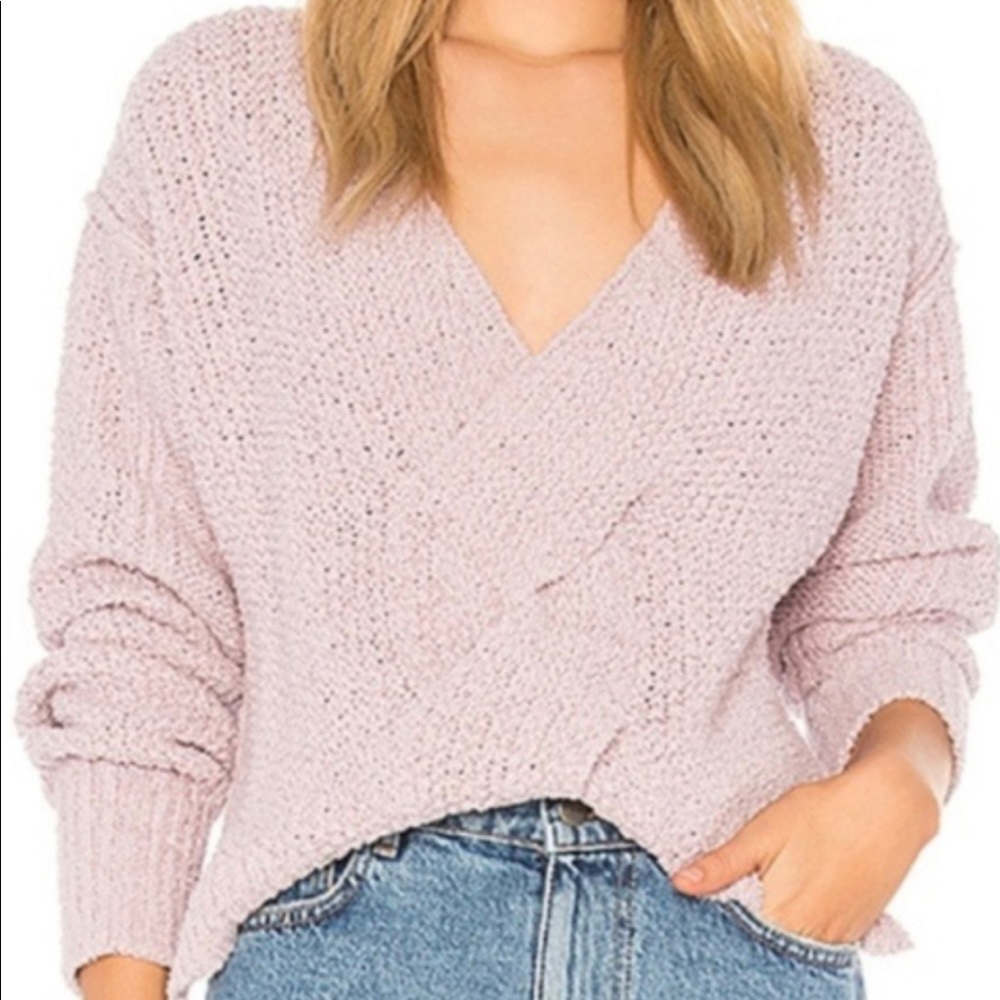 Free People Purple Coco V-Neck Sweater